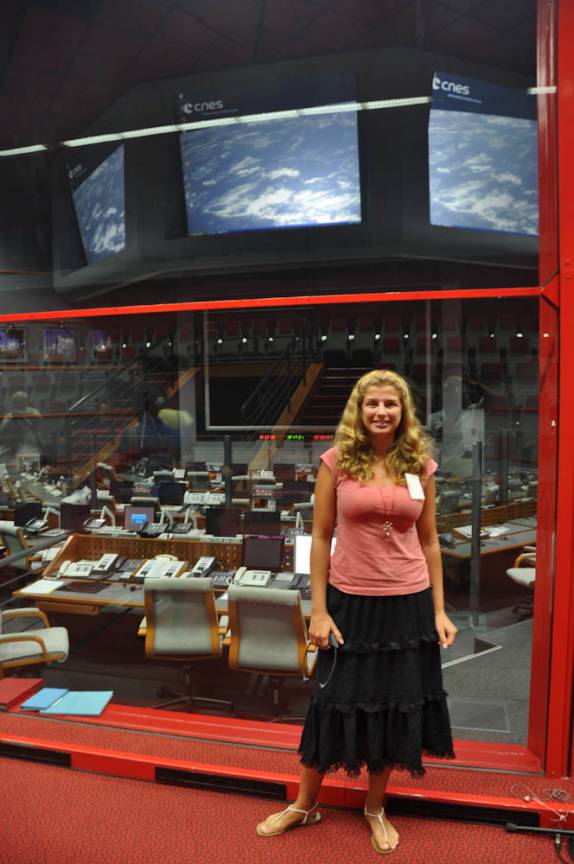 A sala de comando do Centro Espacial em Kourou - Guiana  Francesa